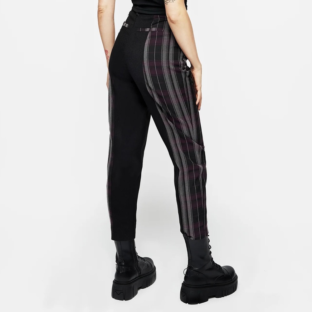 Disturbia Pants - Gambit Spliced Check Tapered Trousers - Picture 6 of 7